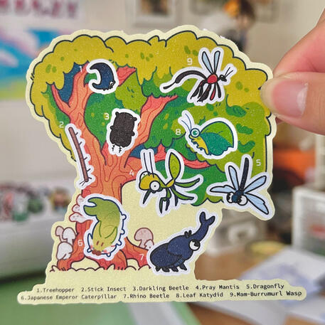 bug tree sticker sheet