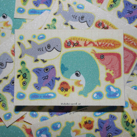 mini fish with leg sticker sheet